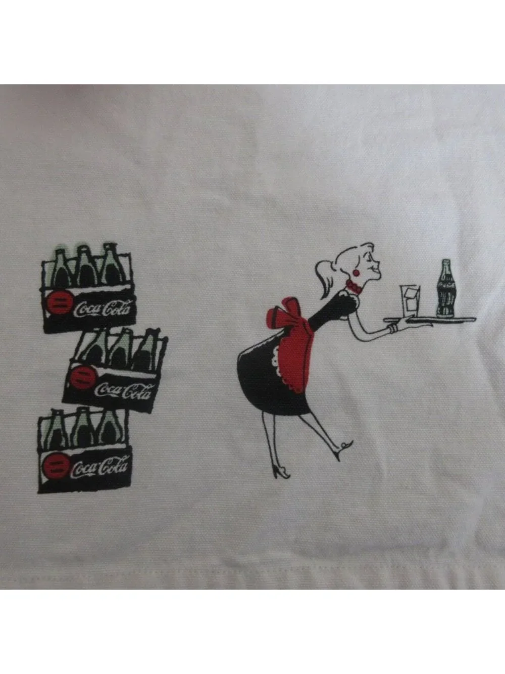 Coca-Cola Apron Pockets The Linen Press Red Advertising Ladies Logo Vintage Look